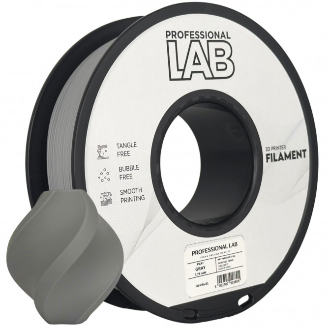 Filament pentru imprimanta 3D ProfLab  FG-P56-E1, PLA+, Gray, 1.75 mm, 1kg