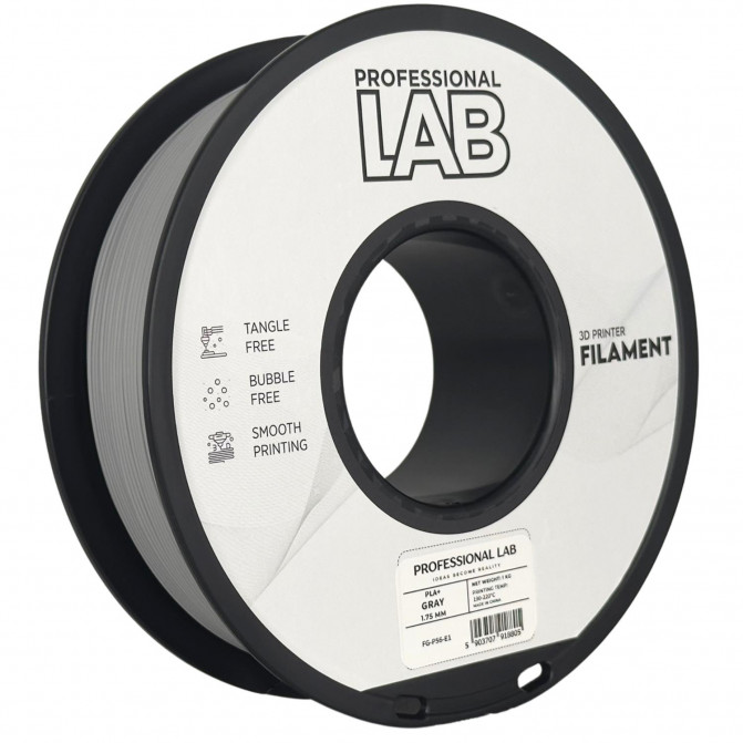 Filament pentru imprimanta 3D ProfLab  FG-P56-E1, PLA+, Gray, 1.75 mm, 1kg