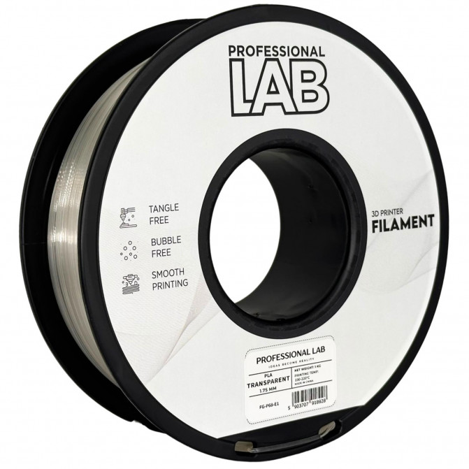 Filament pentru imprimanta 3D ProfLab  FG-P68-E1, PLA, Transparent, 1.75 mm, 1kg