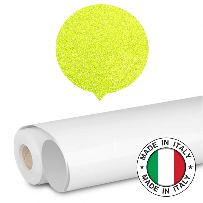 Peliculă pentru termo-transfer FlexClassic GF450 Yellow FLUO Glitter Plotterfilms