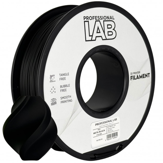 Filament pentru imprimanta 3D ProfLab  FG-P81-E1, PLA, Meta Black, 1.75 mm, 1kg
