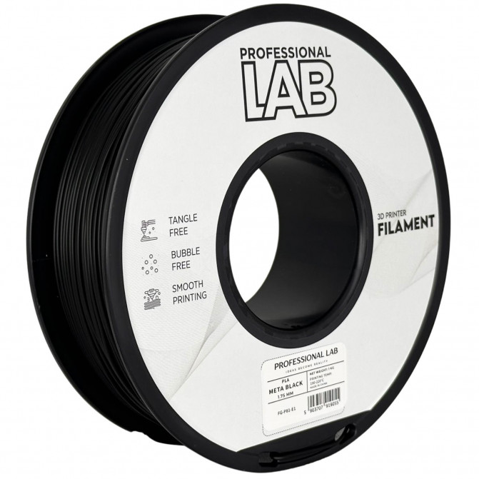 Filament pentru imprimanta 3D ProfLab  FG-P81-E1, PLA, Meta Black, 1.75 mm, 1kg
