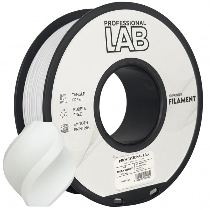Filament pentru imprimanta 3D ProfLab  FG-P82-E1, PLA, Meta White, 1.75 mm, 1kg