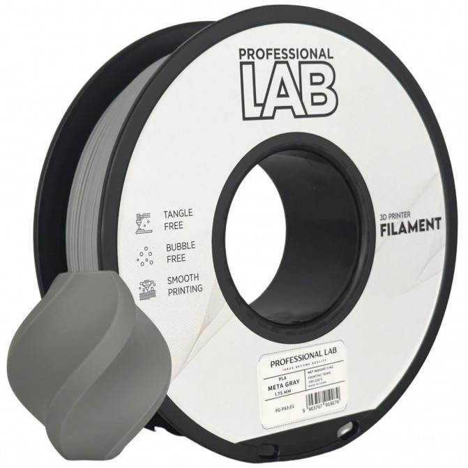 Filament pentru imprimanta 3D ProfLab  FG-P83-E1, PLA, Meta Gray, 1.75 mm, 1kg