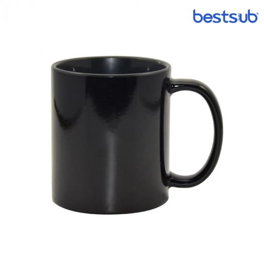 Cană neagră Matte cameleon, neagră în interior pentru sublimare 11oz