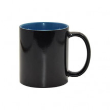 Cană Neagră  cameleon albastră în interior pentru sublimare 11oz BestSub B2CIN-BN