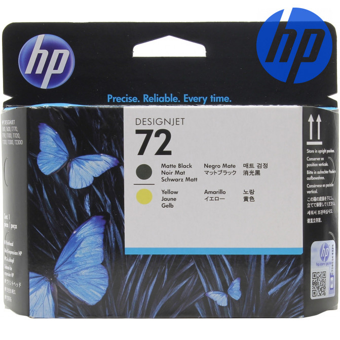 Комплект печатающих головок HP №72 matte black + yellow Original