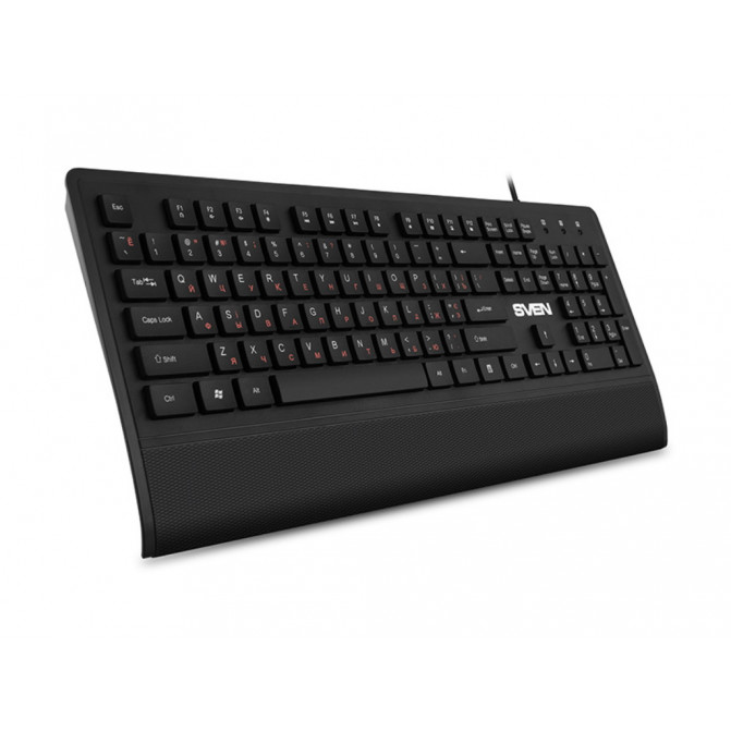 Tastatura SVEN KB-E5500, Keyboard, 104 keys, 12 Fn-keys, Waterproof, Ergonomic Keyboard Rest