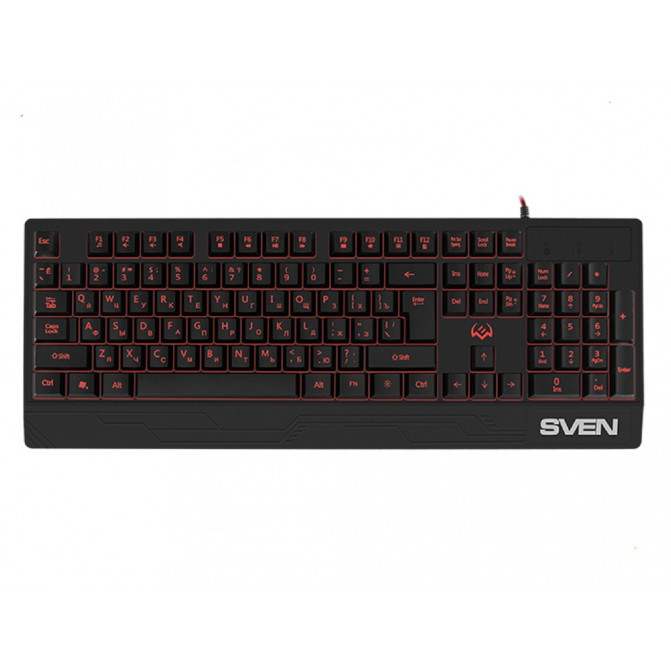 Клавиатура SVEN KB-G8300 Gaming Keyboard, membrane with tactile feedback,104 keys, 12Fn-keys, Backlight