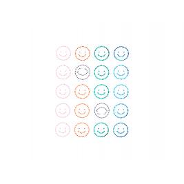 Folie cu strasuri pe cana termoadezive desen 20 SMILEYS (7.5*9.5cm)