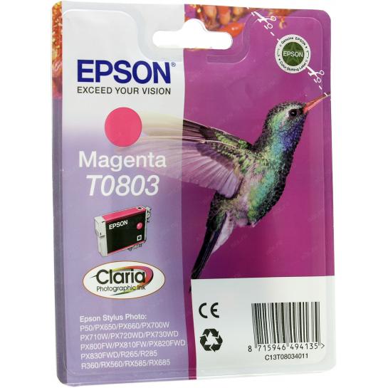 Картридж струйный Epson T0803 Magenta Original