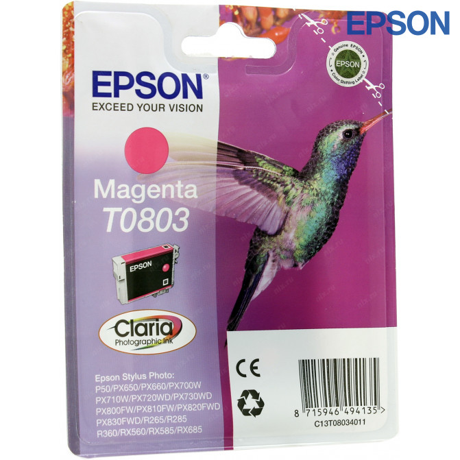 Cartuș cu jet de cerneală Epson T0803 Magenta Original