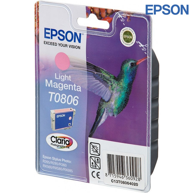 Cartuș cu jet de cerneală Epson T0806 Light Magenta Original