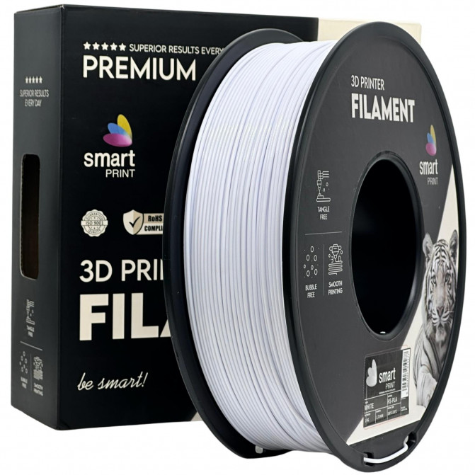 Filament PLA High Speed White, Smart Print, FG-S13-E1, 1kg pentru imprimanta 3D