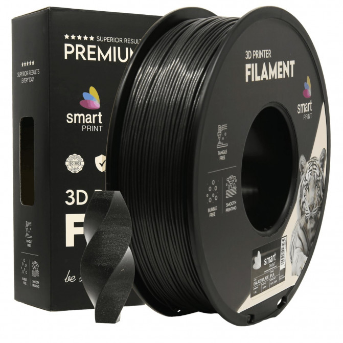 Филамент PLA Galaxy Black, Smart Print, FG-S175-E1, 1кг для 3D-принтера