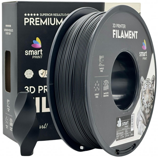Filament PLA Meta Black, Smart Print, FG-S81-E1, 1kg pentru imprimanta 3D