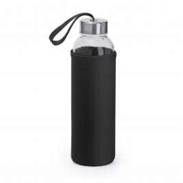 Bidon CAMU 4040 de sticlă de 500 ml și husă negru cu bandă agățătoare pentru transport