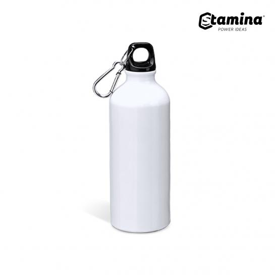 Termos de aluminiu BAOBAB 4049 cu carabină pentru sublimare 800ml. alb