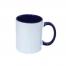 Cană pentru sublimare albă cu interior și mâner albastru întunecat 11oz