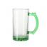 Cană pentru sublimare 16oz transparenta din sticla de bere cu fundul verde