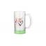 Cană pentru sublimare 16oz transparenta din sticla de bere cu fundul verde