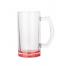 Cană pentru sublimare 16oz transparenta din sticla de bere cu fundul roșu