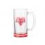 Cană pentru sublimare 16oz transparenta din sticla de bere cu fundul roșu