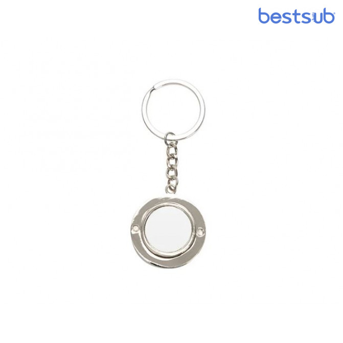 Брелок металлический для сублимации форма круг Спиннер (37mm*100mm) BestSub YA184