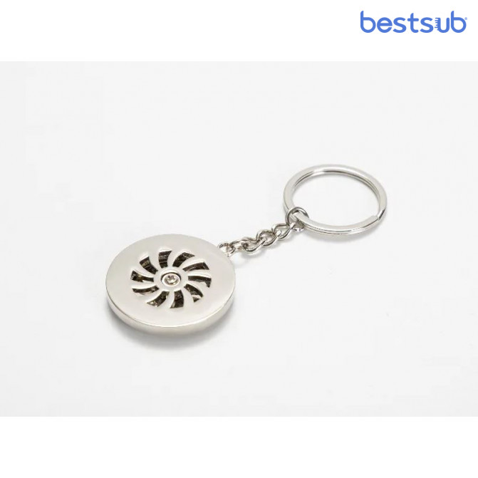 Брелок металлический для сублимации форма круг Спиннер (37mm*100mm) BestSub YA184