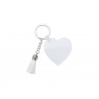 Breloc acrilic pentru sublimare in forma de inima cu ciucuri (50mm*50mm*0.4cm) AKYA06N-LSWH