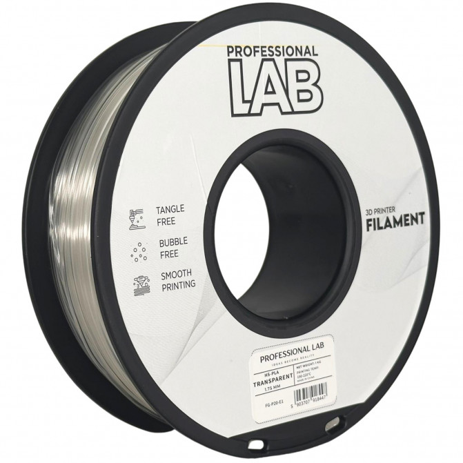Филамент для 3D-принтера PLA High Speed, FG-P20-E1 ProfLab, Transparent, 1.75 мм, 1кг