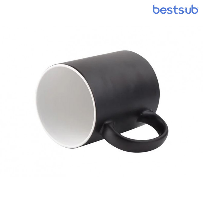 Cană Neagră cameleon Semi-Glossy+cutie сu interior alb pentru sublimare 11oz BestSub B2CB-07