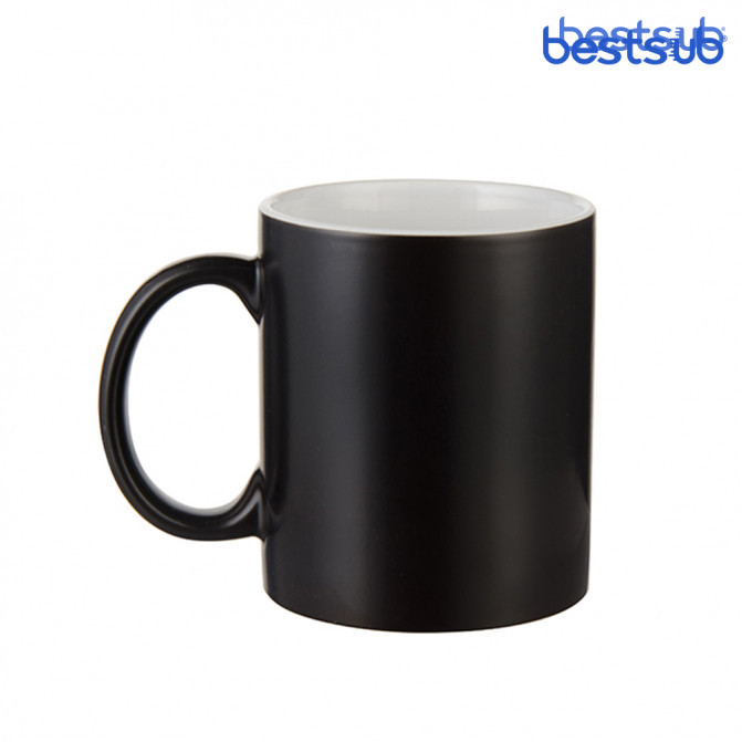 Cană Neagră cameleon Semi-Glossy+cutie сu interior alb pentru sublimare 11oz BestSub B2CB-07