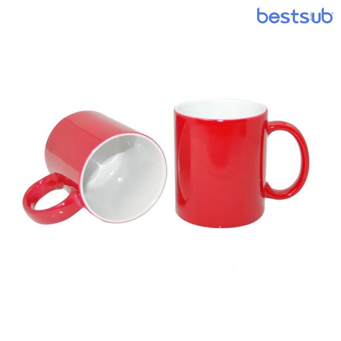 Кружка для сублимации хамелеон полу-глянцевая красная 11oz BestSub B2CB-04FRN