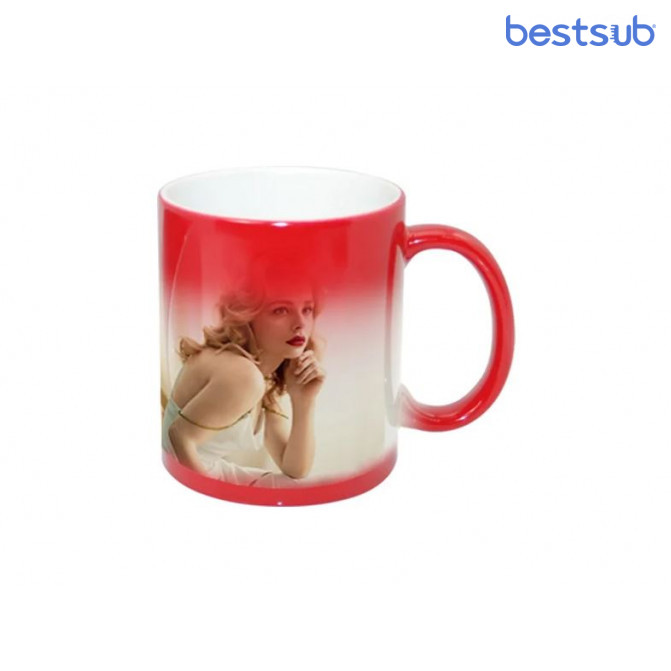 Кружка для сублимации хамелеон полу-глянцевая красная 11oz BestSub B2CB-04FRN