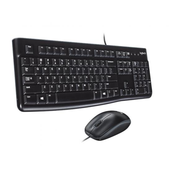 Tastatura + Mouse Logitech MK120, Thin profile, Spill-resistant, Quiet typing, Black, USB