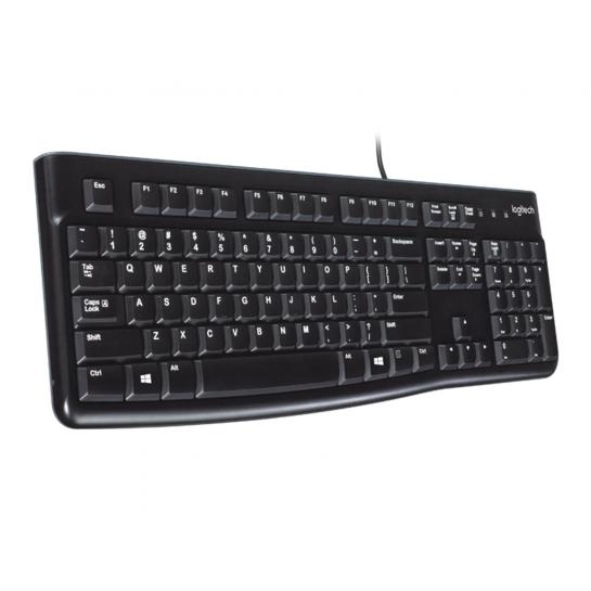 Клавиатура Logitech K120 OEM, Thin profile, Quiet typing, Spill-resistant, Black, USB