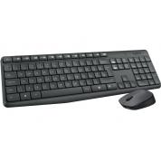 Tastatura + Mouse Wireless Logitech MK235, Low-profile, Spill-resistant, FN key, 2xAAA/1xAA, Grey
