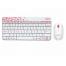 Tastatura + Mouse Wireless Logitech MK240 Nano, Compact, Spill-resistant, Auto-sleep, White/Vivid Red