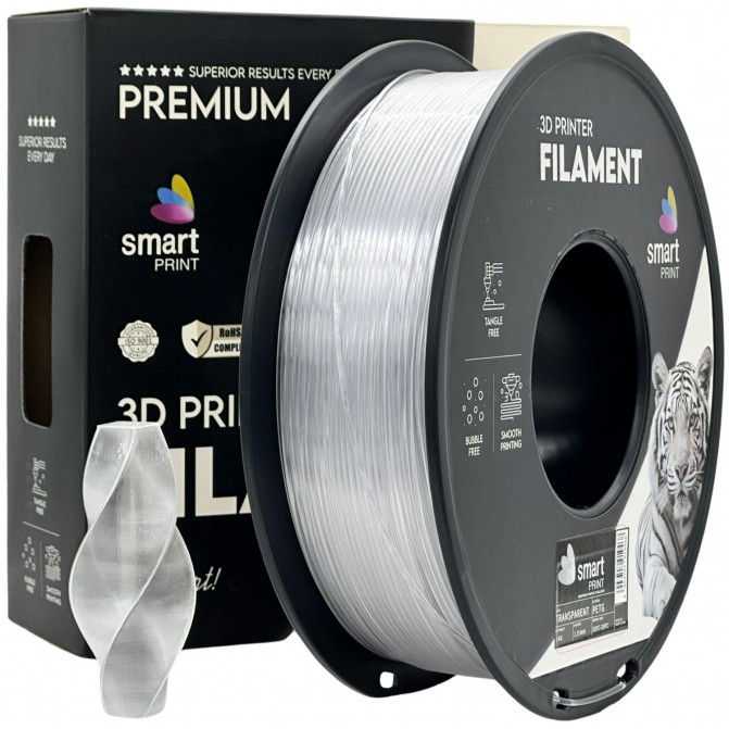 Filament PETG Transparent, Smart Print, FG-S32-E1, 1kg pentru imprimanta 3D