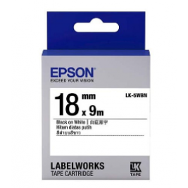 Cartuş Label Epson 18mm/7m Vinyl, Black/White,  LK-5WBVN Original