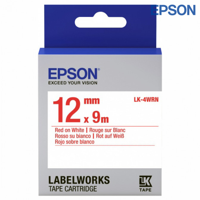 Картридж с лентой Label Epson LK-4WRN Std Red/White 12/9 Original