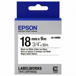 Картридж с лентой Label Epson LK-5WBN Standart, Black/White 18/9 Original