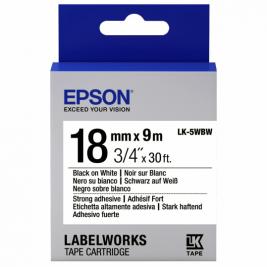 Картридж с лентой Label Epson LK-5WBW Strong Adhesive Black/White 18/9 Original