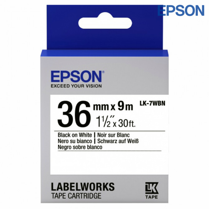Картридж с лентой Label Epson LK-7WBN Std Black/White 36/9 Original