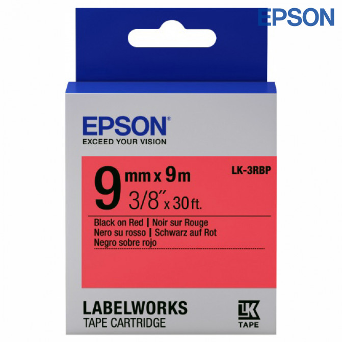 Картридж с лентой Label Epson LK-3RBP Pastel Black/Red 9/9 original