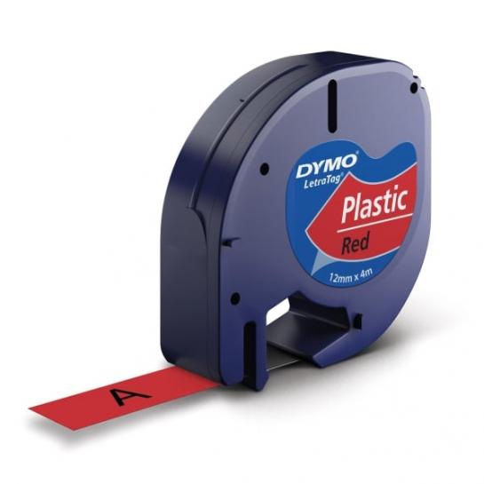 Cartuş Label Dymo 91203 LetraTag Plastic Black/Red 12mm*4m Prospect