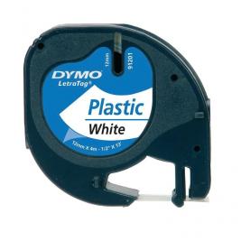 Картридж с лентой Label Dymo 91201 LetraTag Plastic White/Black 12mm*4m Prospect