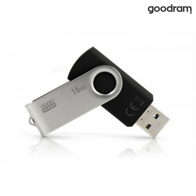 USB Flash 16Gb  USB3.0  GoodRAM  UTS3 TWISTER Black  (Read 60 MByte/s, Write 20 MByte/s)