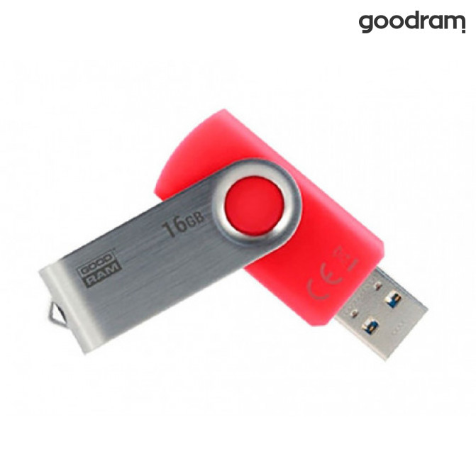 USB Флэш 16Gb  USB3.0  GoodRAM  UTS3 TWISTER Red  (Read 60 MByte/s, Write 20 MByte/s)